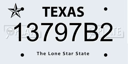 13797B2 Texas License Plate