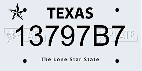 13797B7 Texas License Plate