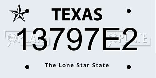 13797E2 Texas License Plate