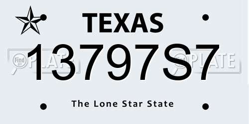 13797S7 Texas License Plate