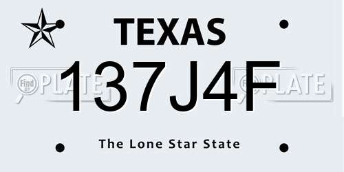 137J4F Texas License Plate