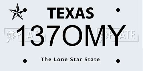 137OMY Texas License Plate