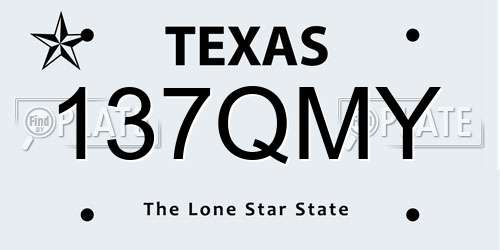 137QMY Texas License Plate