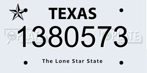 1380573 Texas License Plate