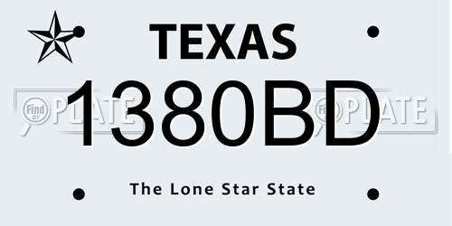 1380BD Texas License Plate