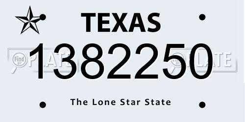 1382250 Texas License Plate