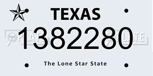 1382280 Texas License Plate