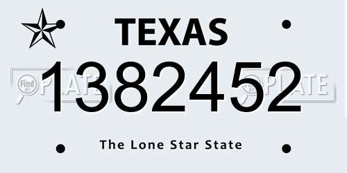 1382452 Texas License Plate