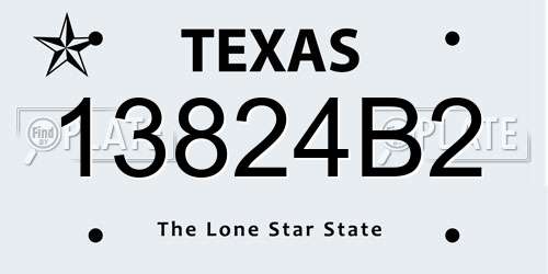 13824B2 Texas License Plate