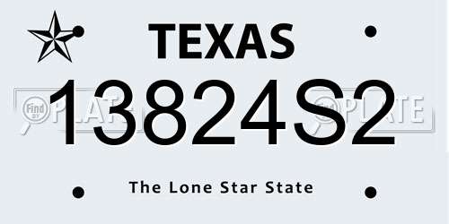 13824S2 Texas License Plate