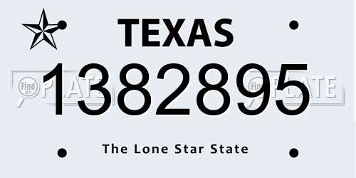 1382895 Texas License Plate