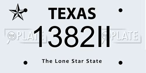 1382II Texas License Plate
