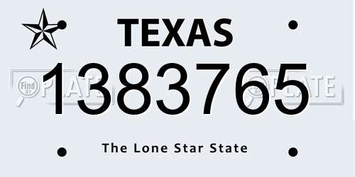 1383765 Texas License Plate