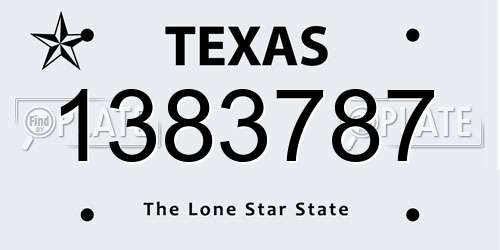 1383787 Texas License Plate