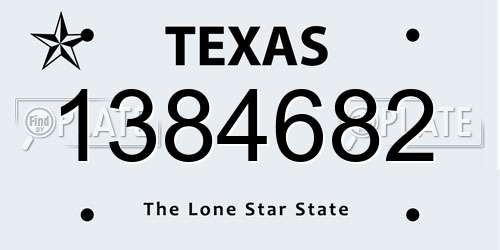 1384682 Texas License Plate