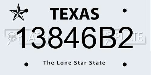 13846B2 Texas License Plate