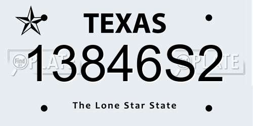 13846S2 Texas License Plate
