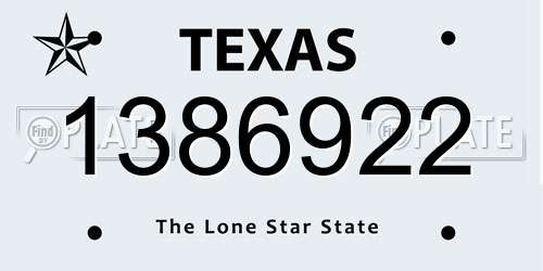 1386922 Texas License Plate