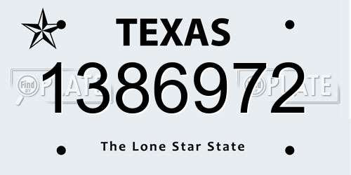 1386972 Texas License Plate