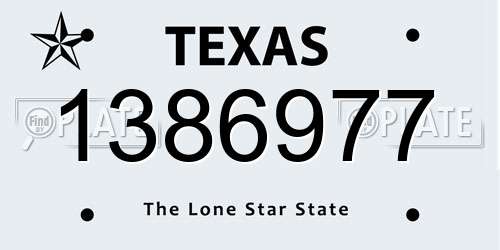 1386977 Texas License Plate