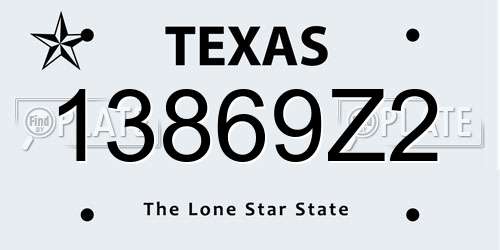 13869Z2 Texas License Plate