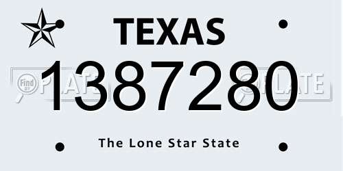 1387280 Texas License Plate
