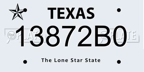 13872B0 Texas License Plate