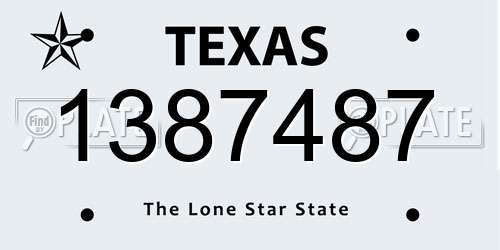 1387487 Texas License Plate
