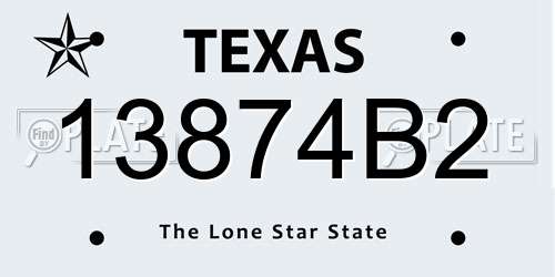 13874B2 Texas License Plate