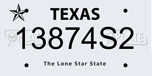 13874S2 Texas License Plate