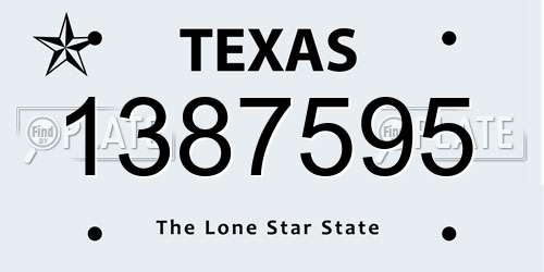 1387595 Texas License Plate