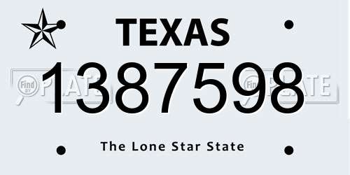 1387598 Texas License Plate