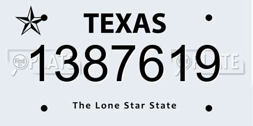 1387619 Texas License Plate