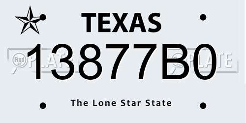 13877B0 Texas License Plate