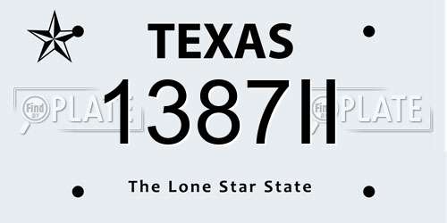 1387II Texas License Plate