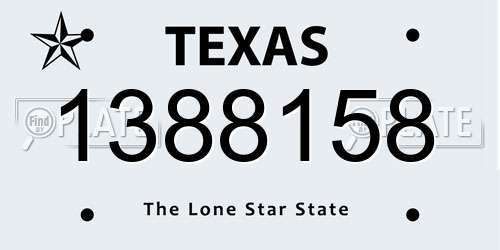 1388158 Texas License Plate