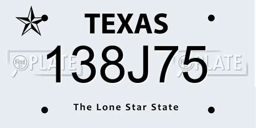 138J75 Texas License Plate