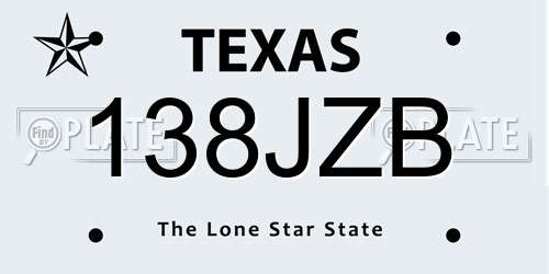 138JZB Texas License Plate