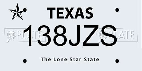 138JZS Texas License Plate