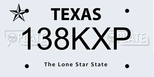 138KXP Texas License Plate