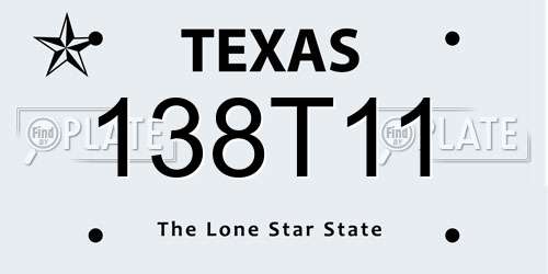 138T11 Texas License Plate