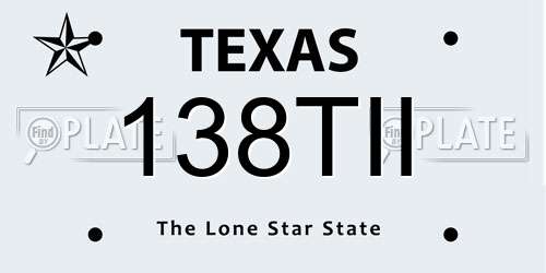 138TII Texas License Plate