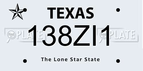 138ZI1 Texas License Plate