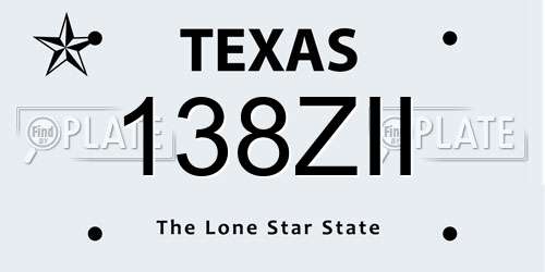 138ZII Texas License Plate