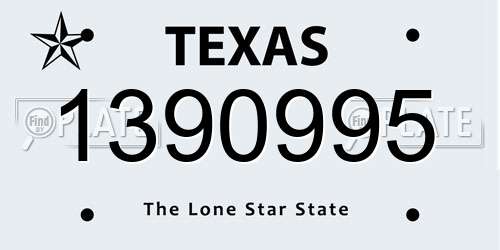 1390995 Texas License Plate