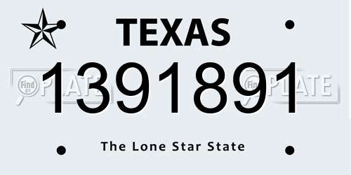 1391891 Texas License Plate
