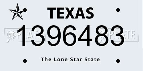 1396483 Texas License Plate