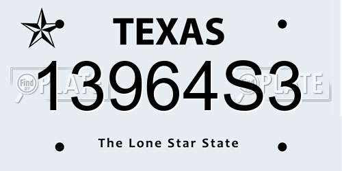 13964S3 Texas License Plate