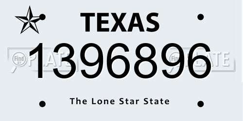 1396896 Texas License Plate