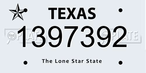 1397392 Texas License Plate
